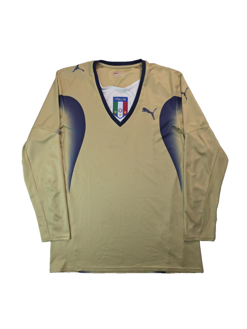 Puma Vintage 2006 Y2K Italy National Team Gold Goalkeeper Jersey Mens Large L